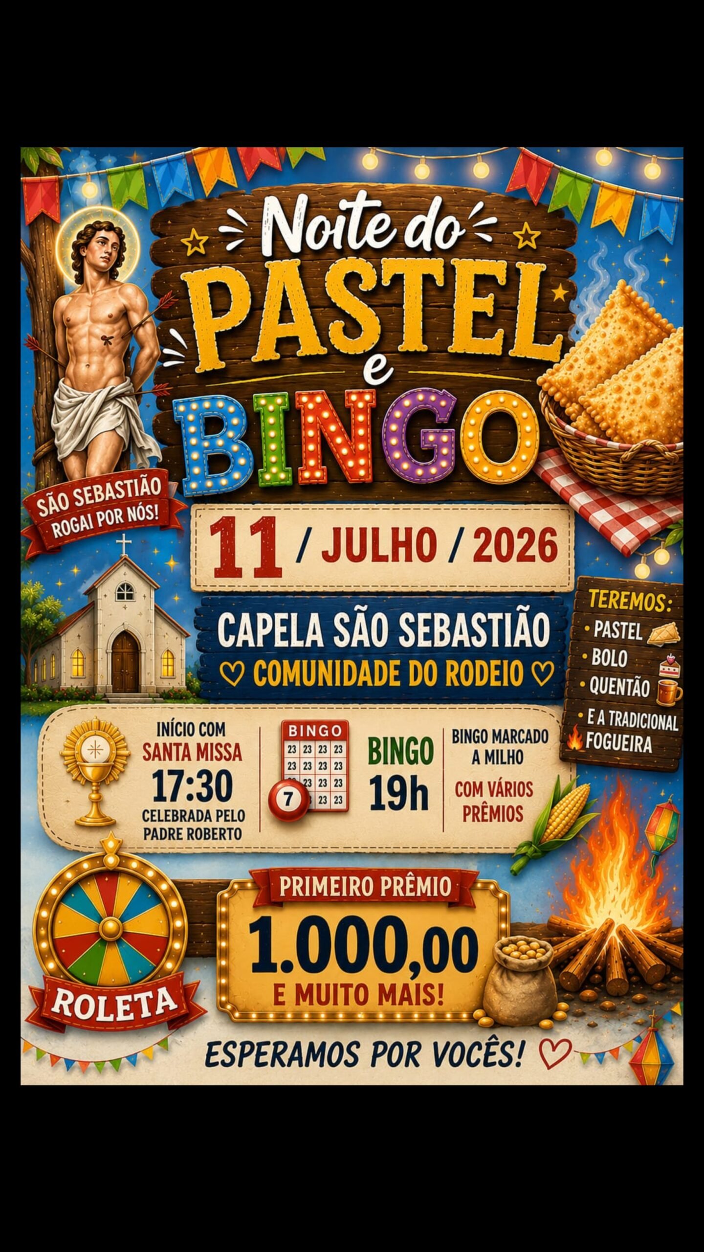 Noite do pastel na comunidade do rodeio em tijucas do sul