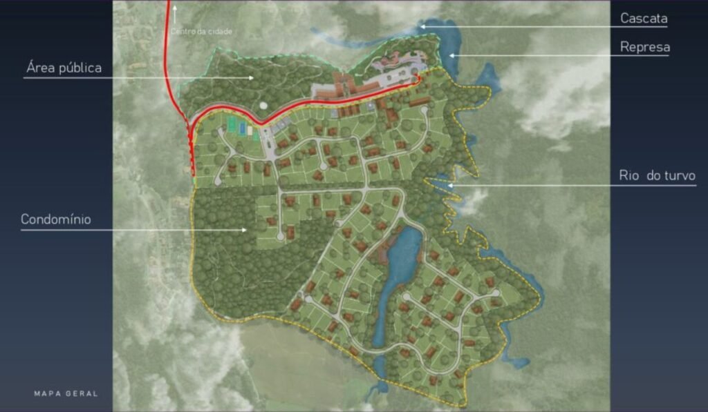 Mapa do parque em Campo Alegre 